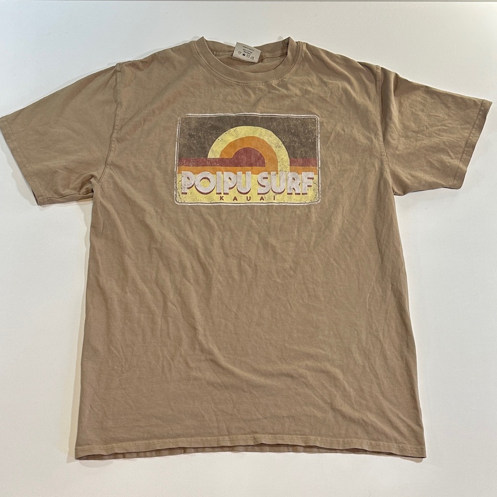 Poipu Surf Brown Short Sleeve Tee Size M